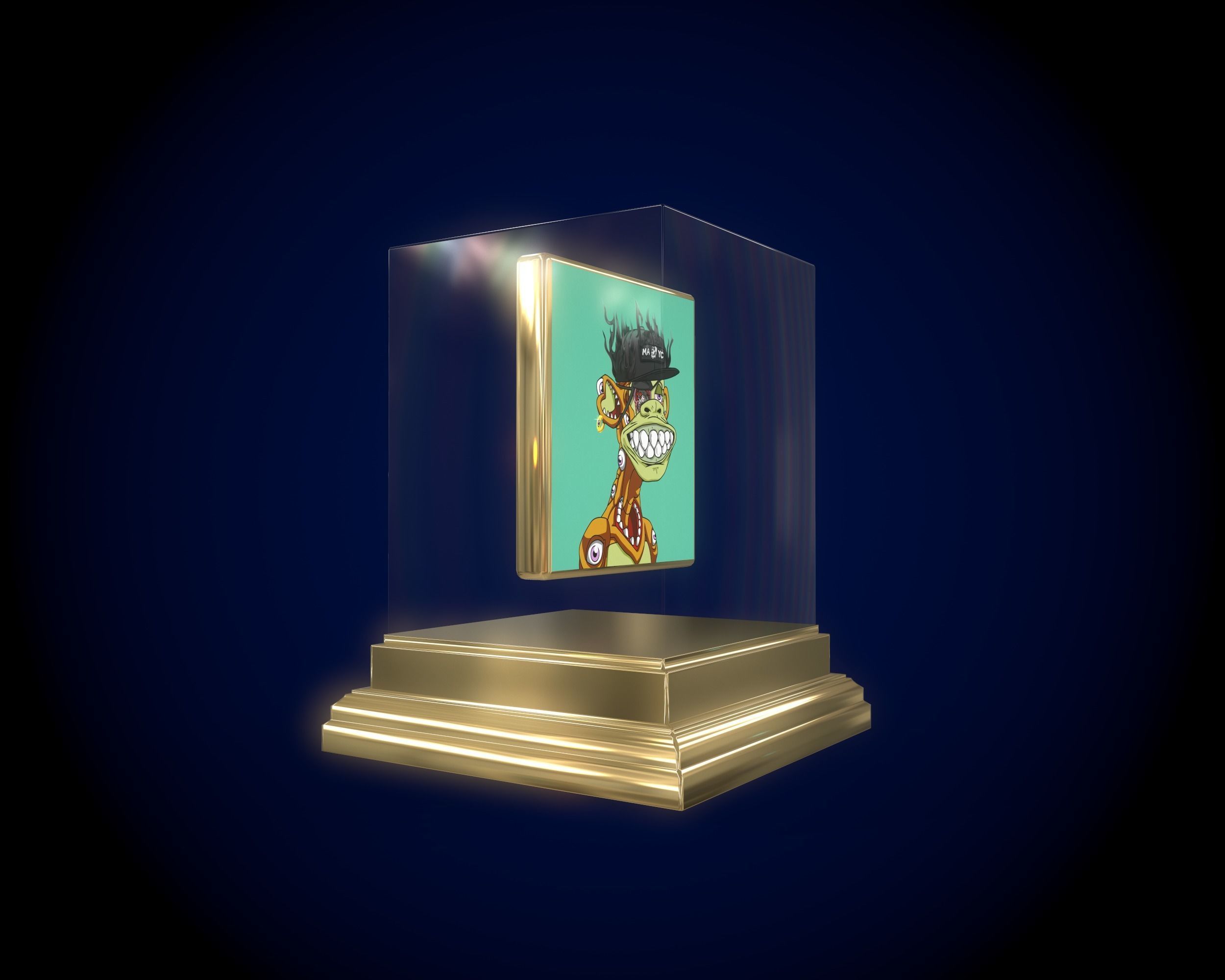 Mutant Ape 21 Gold Club Low-poly 3D model_7