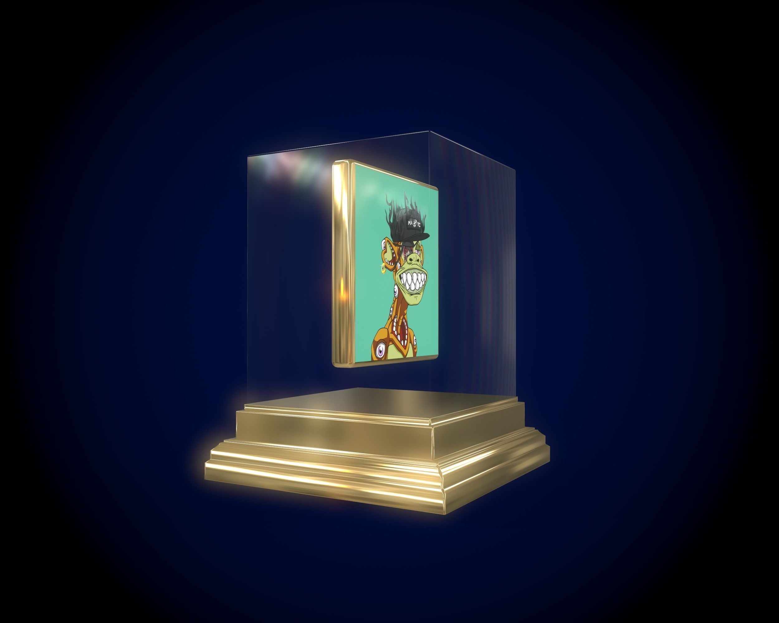 Mutant Ape 21 Gold Club Low-poly 3D model_3