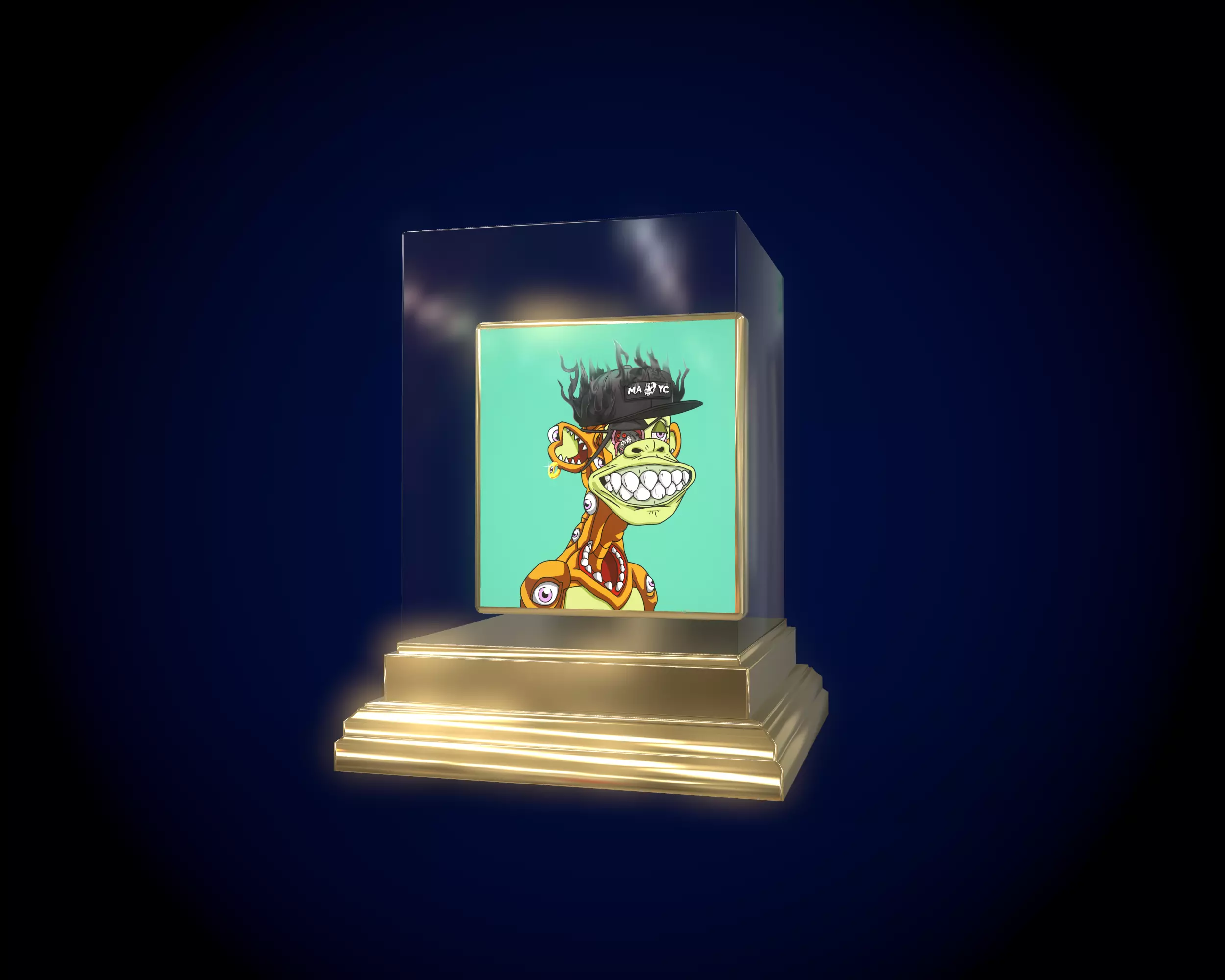 Mutant Ape 21 Gold Club Low-poly 3D model_0