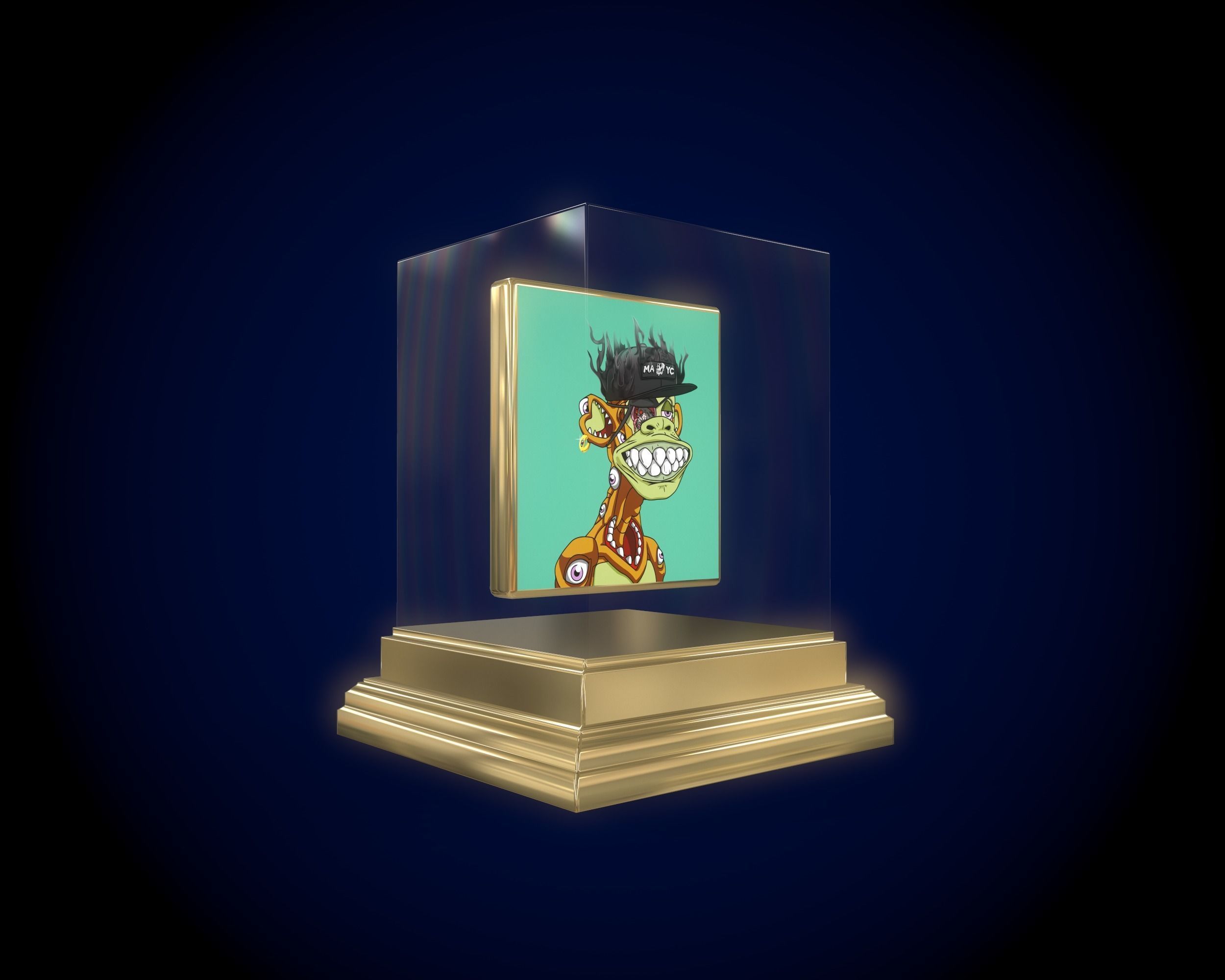 Mutant Ape 21 Gold Club Low-poly 3D model_4