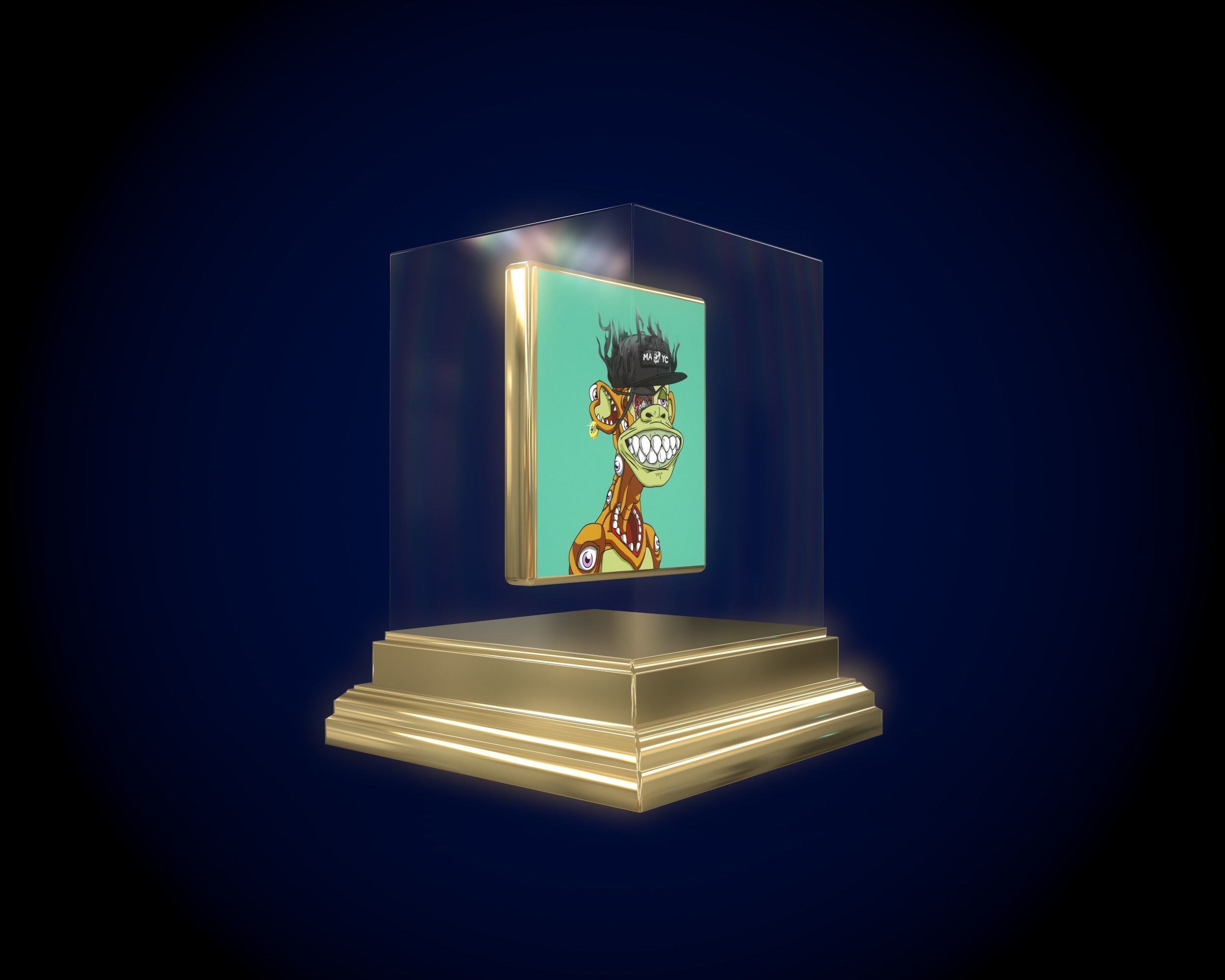 Mutant Ape 21 Gold Club Low-poly 3D model_9