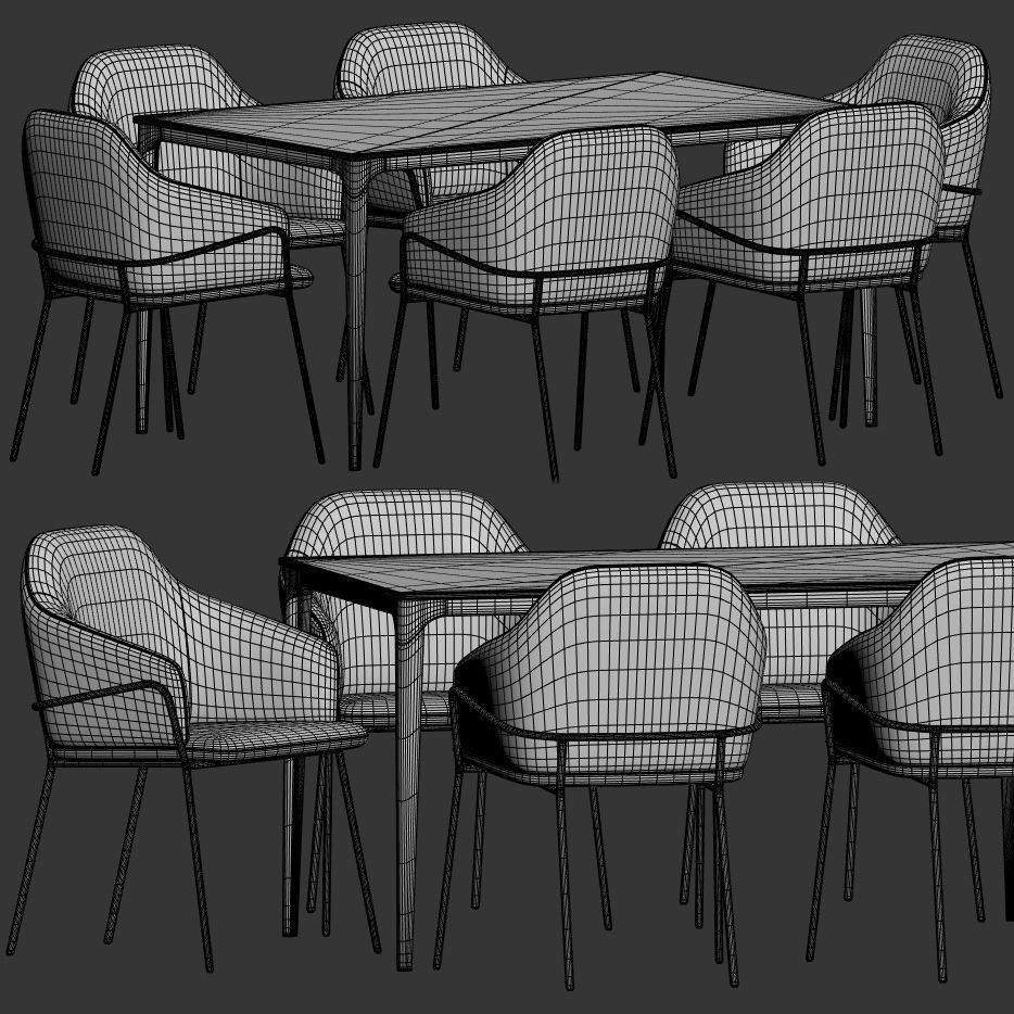 Dining Set 59 3D model_3