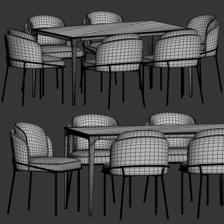 Dining Set 59 3D model_4