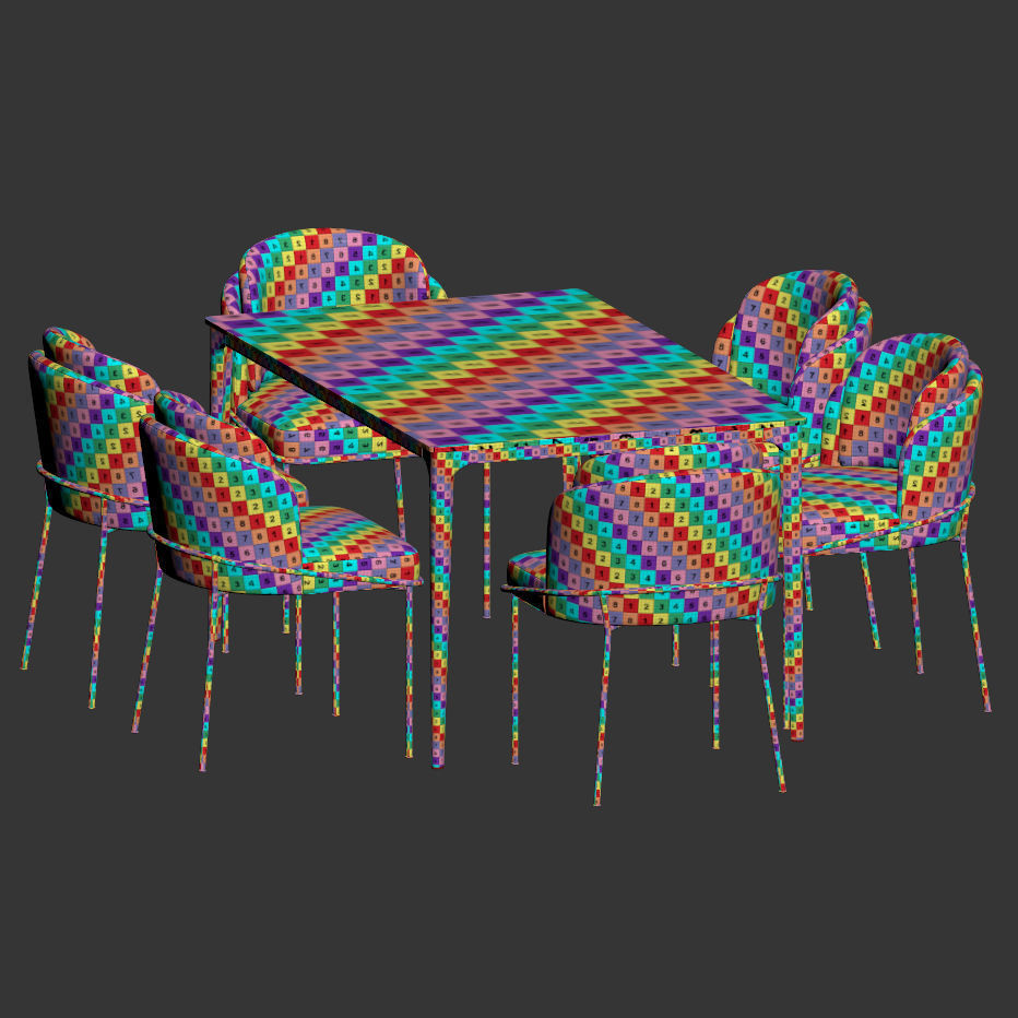 Dining Set 59 3D model_3