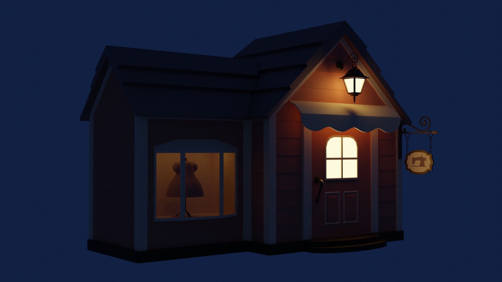 Clothing store Low-poly 3D model_2