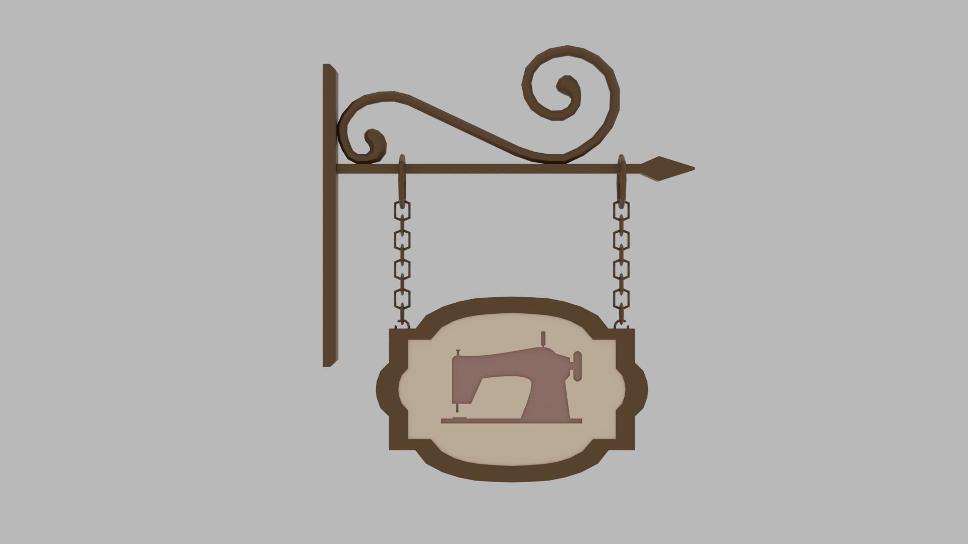 Clothing store Low-poly 3D model_5