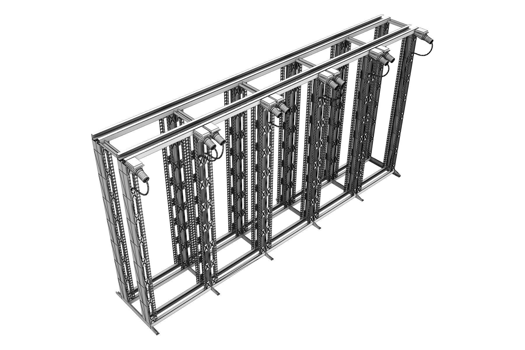 Data Server Chassis Rack 3D model_7