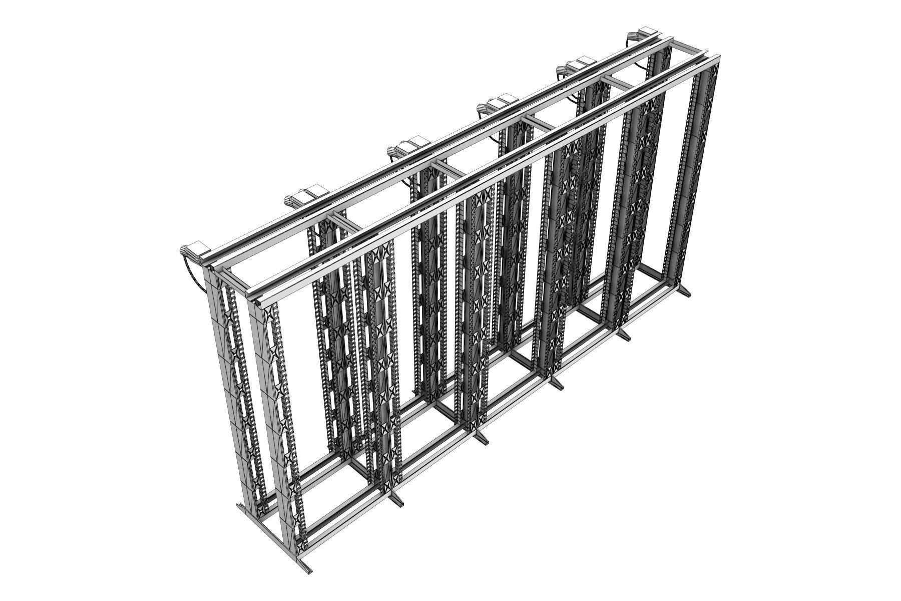 Data Server Chassis Rack 3D model_6