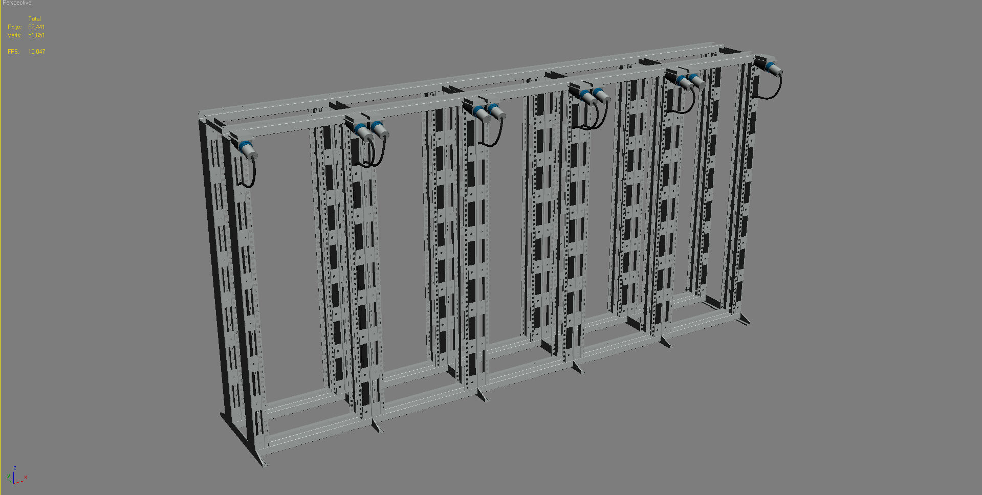 Data Server Chassis Rack 3D model_10