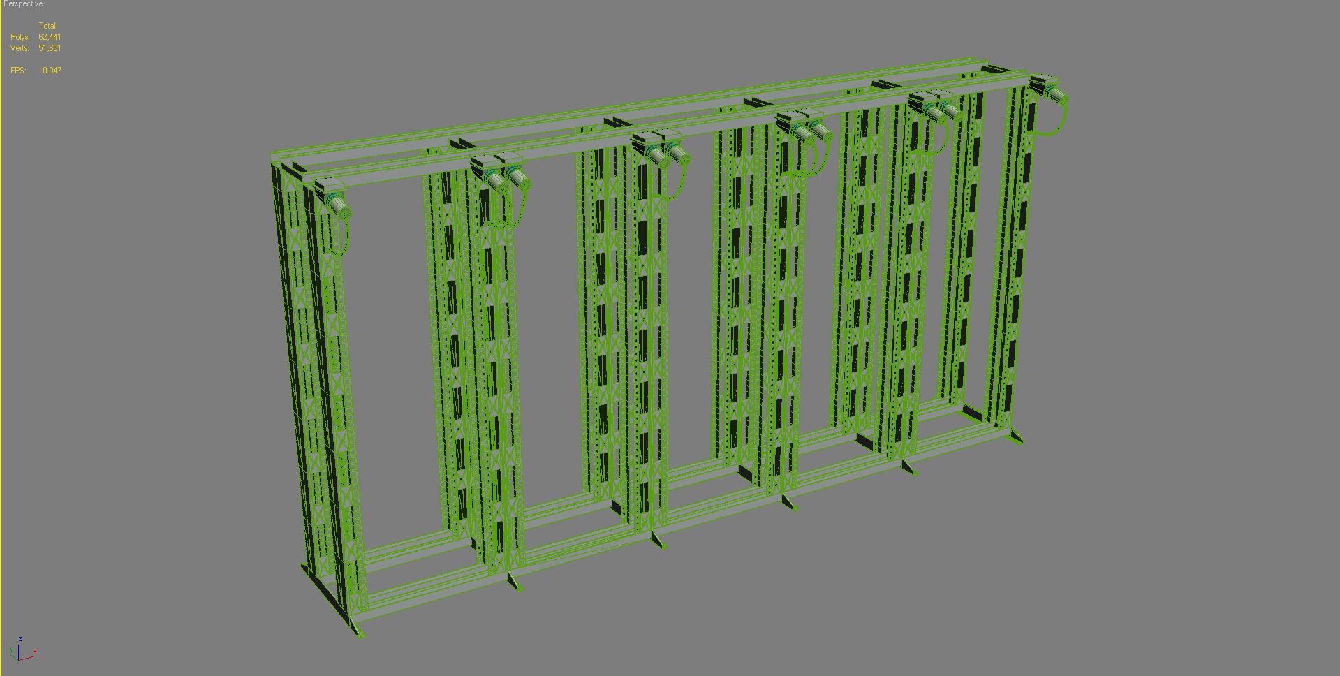 Data Server Chassis Rack 3D model_9