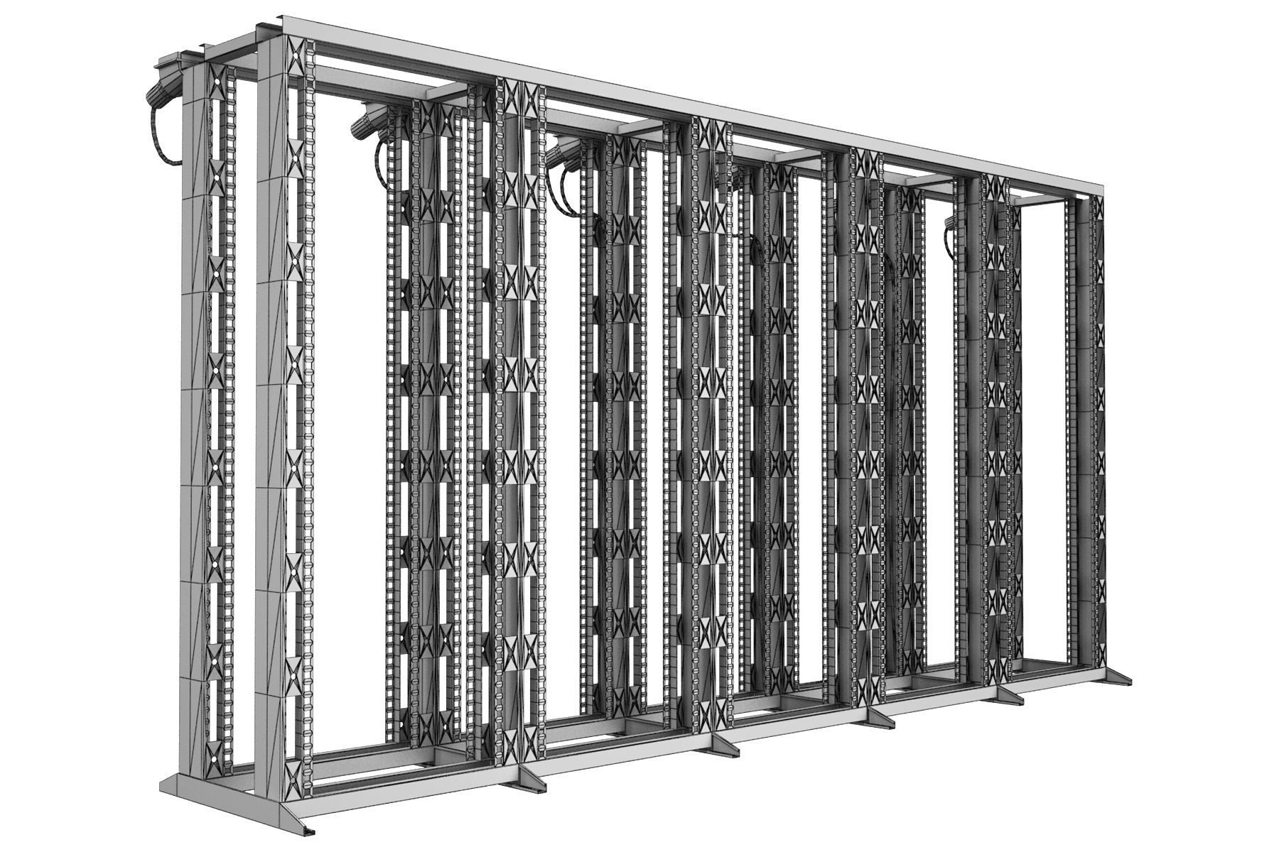 Data Server Chassis Rack 3D model_4