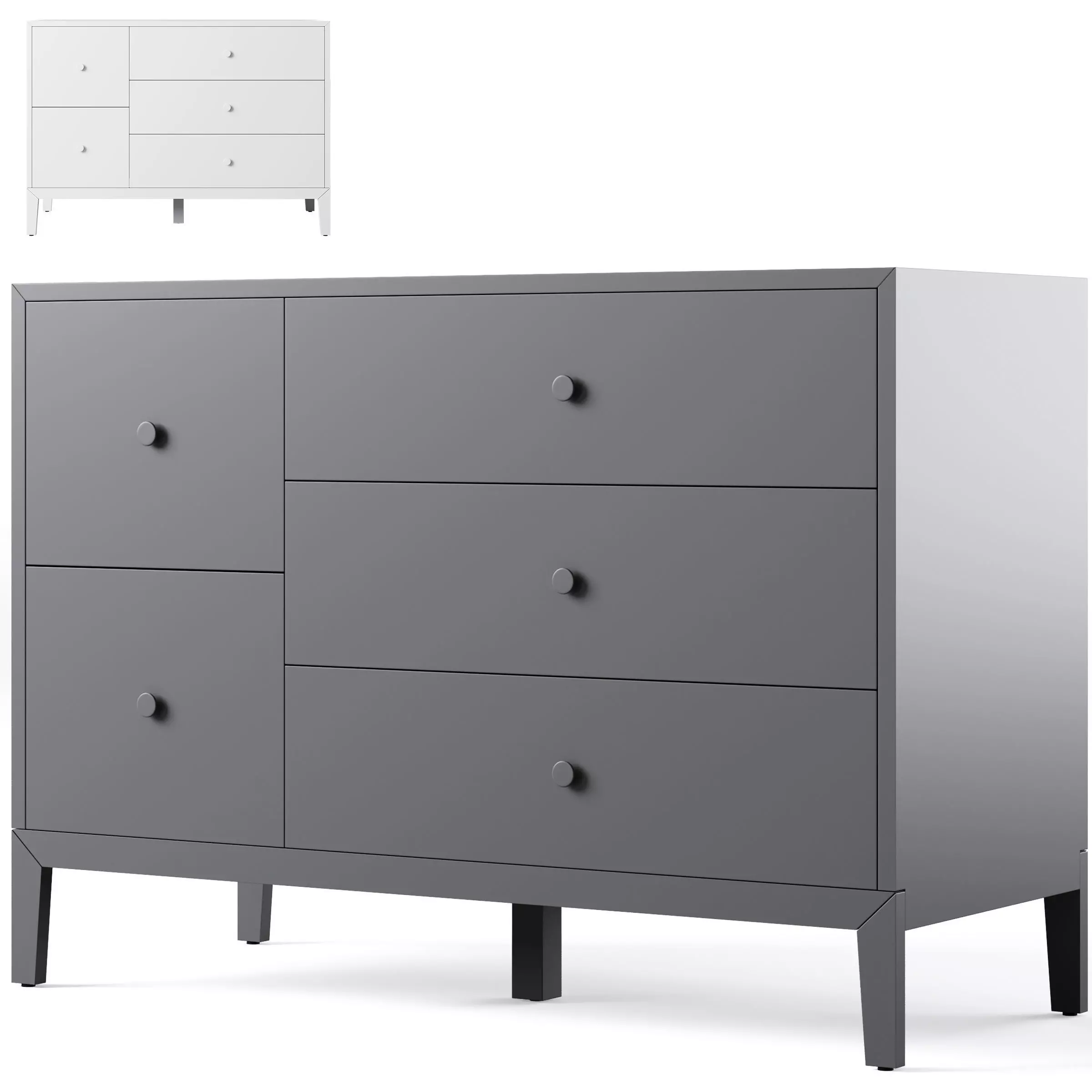 Kids Ever Simple Wide Dresser 3D model_0
