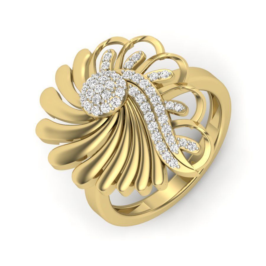 Diamond Eternity Wedding Band Ring Many Fingers 3D print model_1