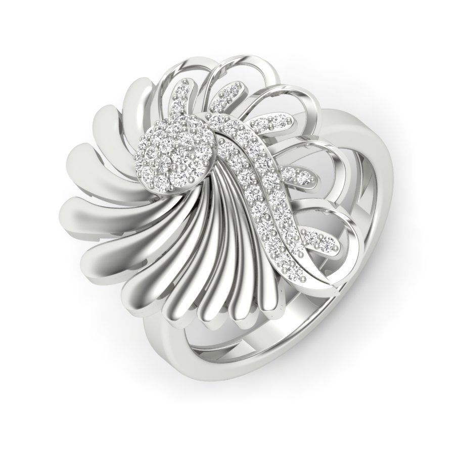 Diamond Eternity Wedding Band Ring Many Fingers 3D print model_13