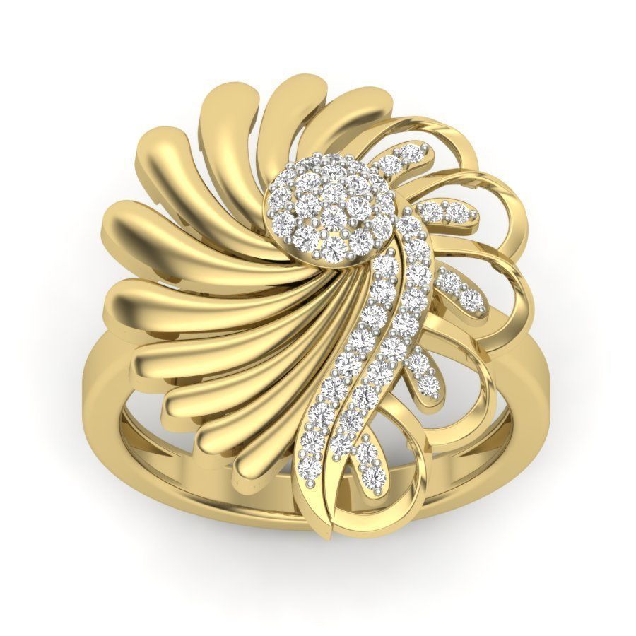 Diamond Eternity Wedding Band Ring Many Fingers 3D print model_2