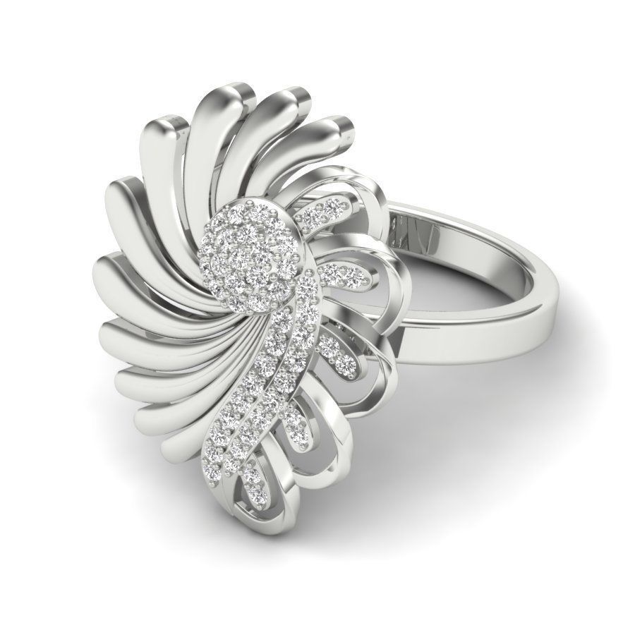 Diamond Eternity Wedding Band Ring Many Fingers 3D print model_8