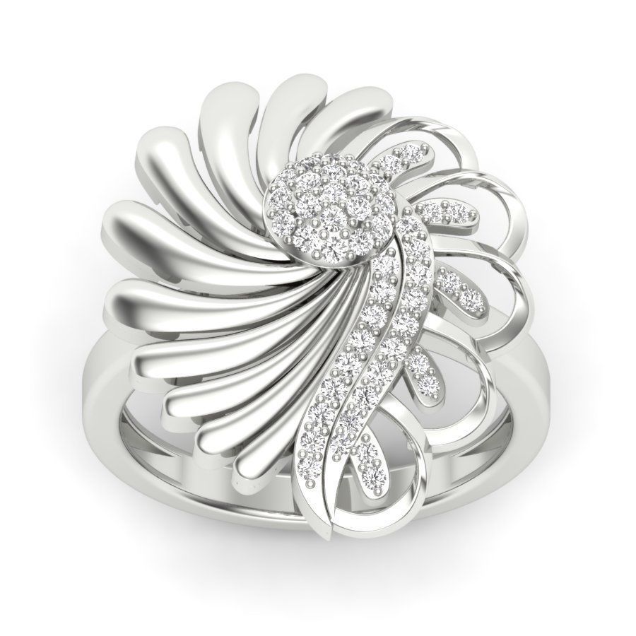 Diamond Eternity Wedding Band Ring Many Fingers 3D print model_14