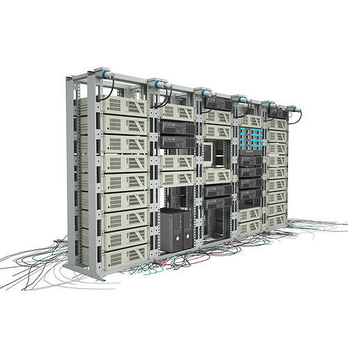 Data Server Rack And Chassis 3D model