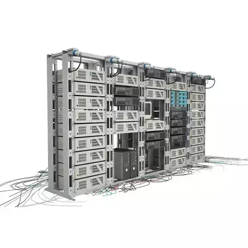 Data Server Rack And Chassis 3D model