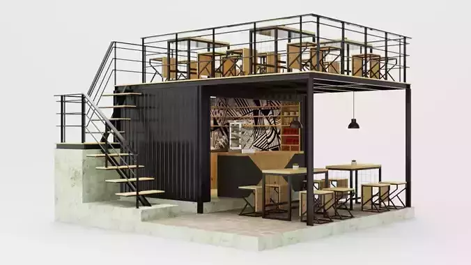 Mini Cafe  3D model