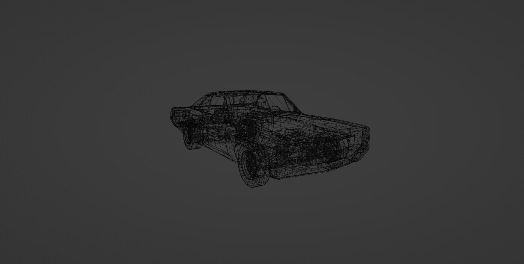1960s Muscle Car 3 Low-poly 3D model_3