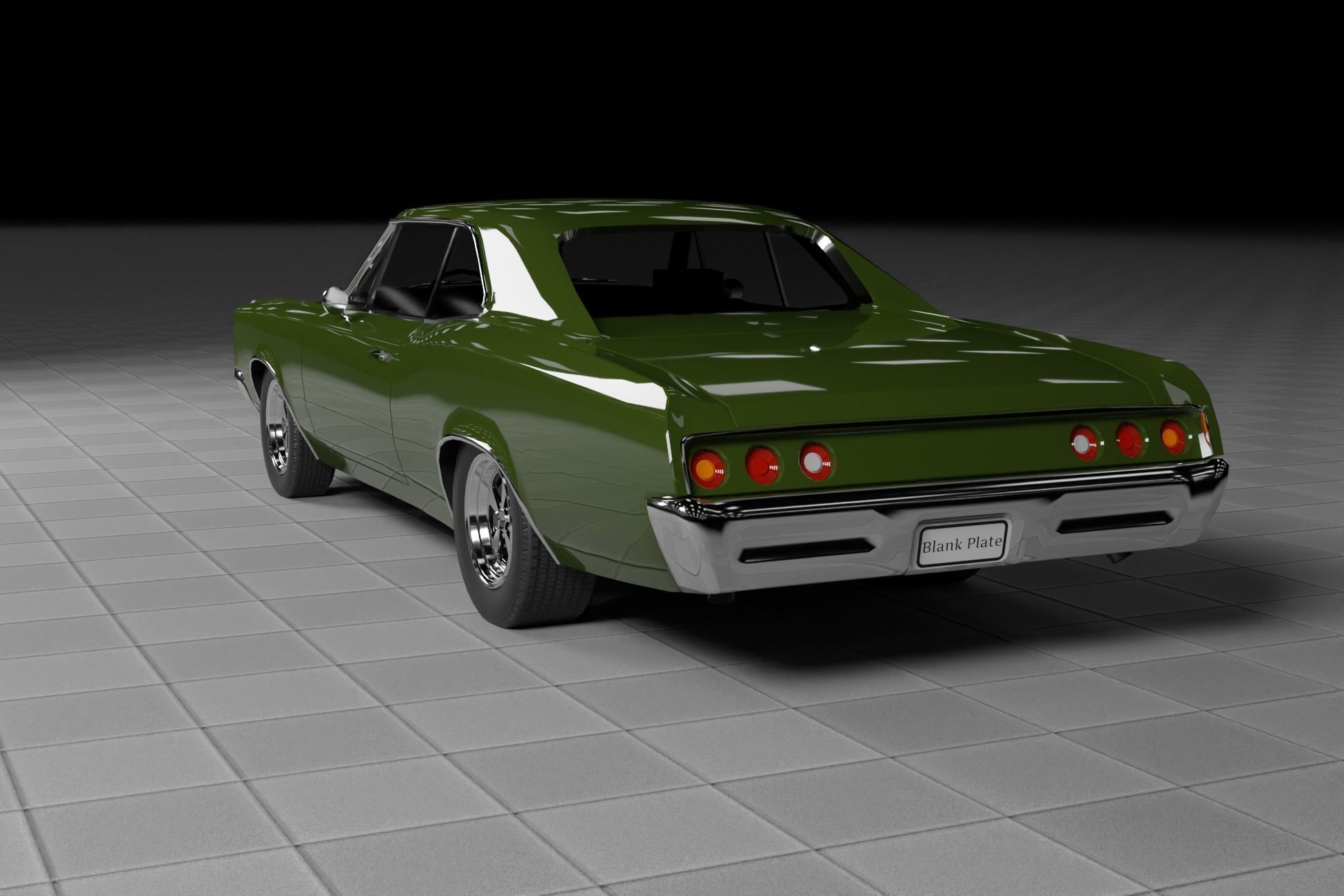 1960s Muscle Car 3 Low-poly 3D model_1