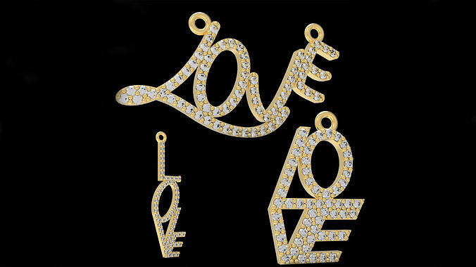 Ice Love pendant 3D print model