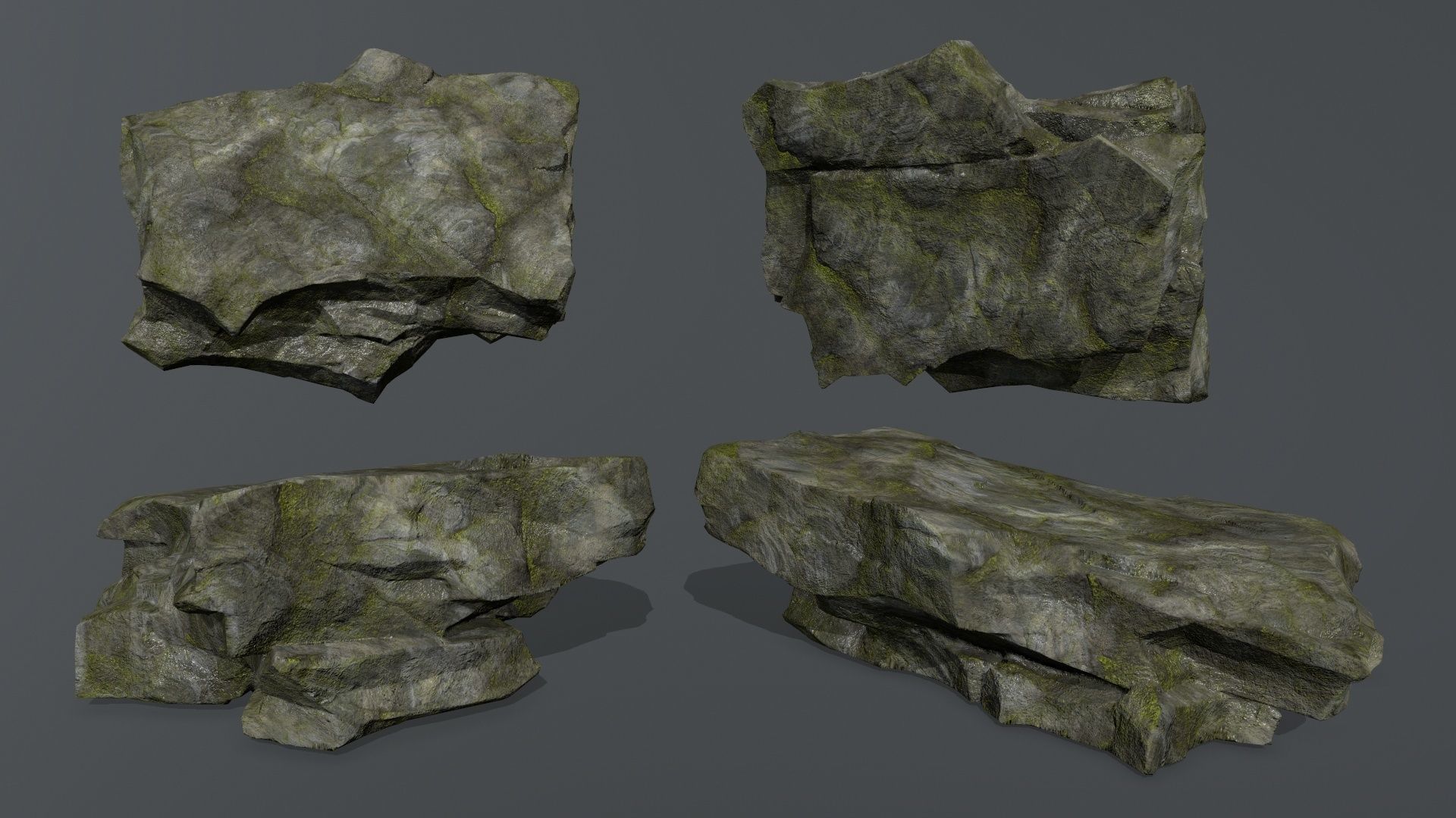 rocks rock Low-poly 3D model_16