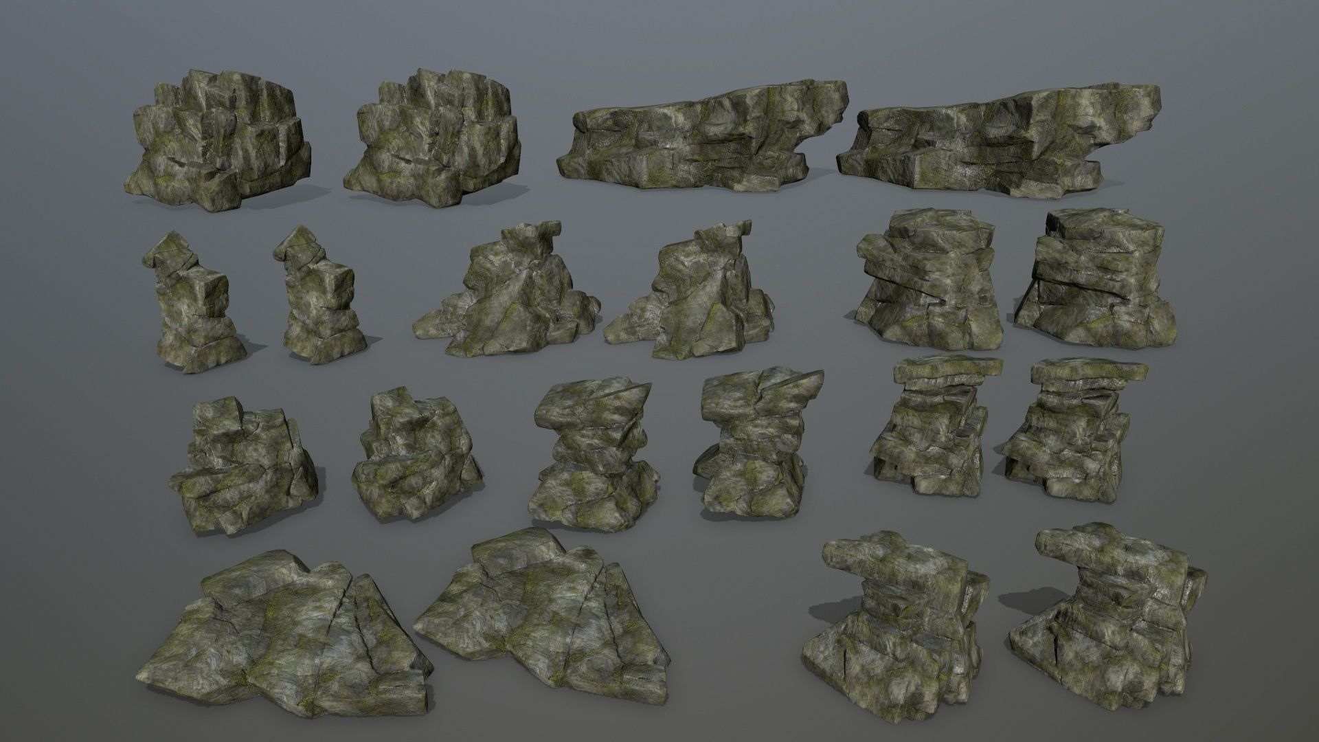 rocks rock Low-poly 3D model_30