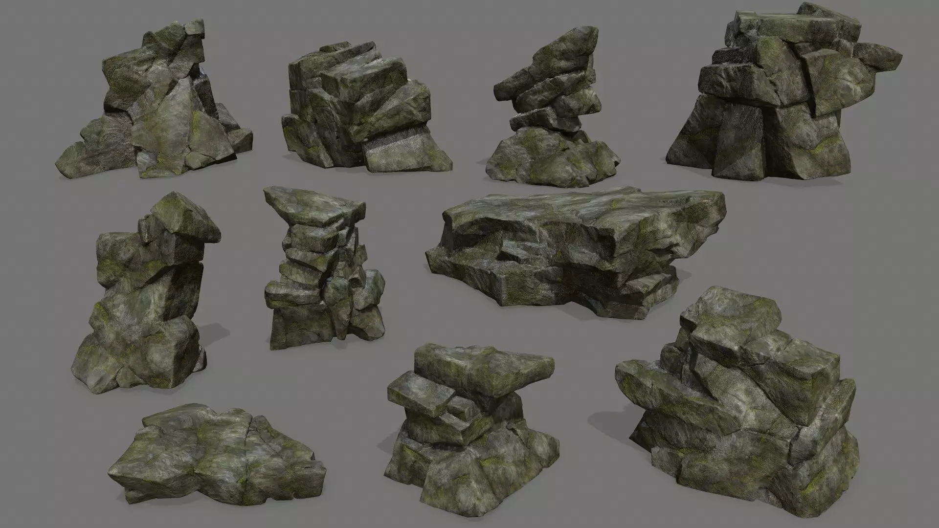 rocks rock Low-poly 3D model_0