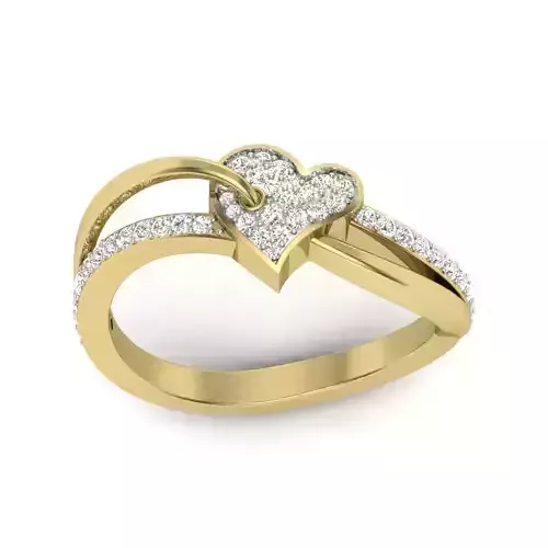 solitaire wedding engagement Heart ring 3dm render detail