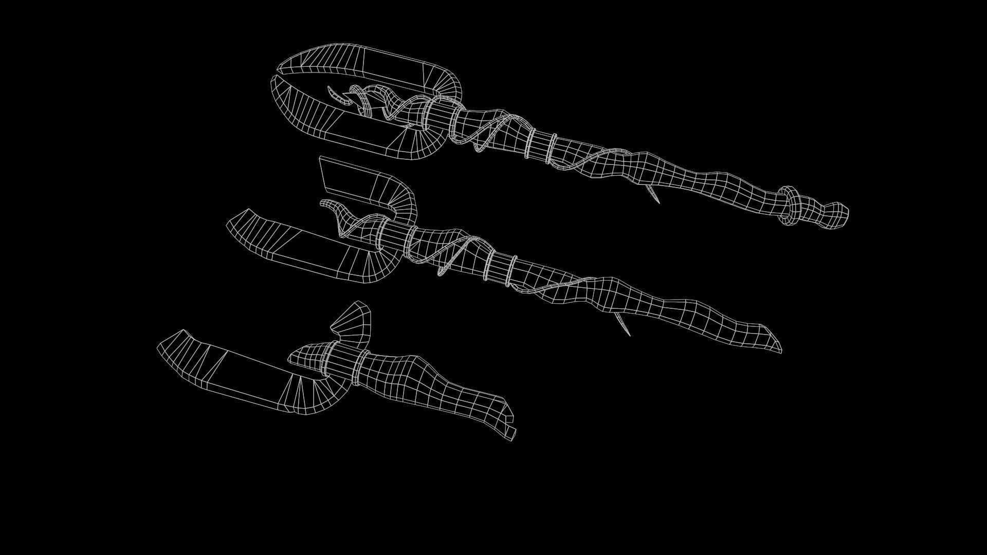 Staff ax aaa Low-poly 3D model_21