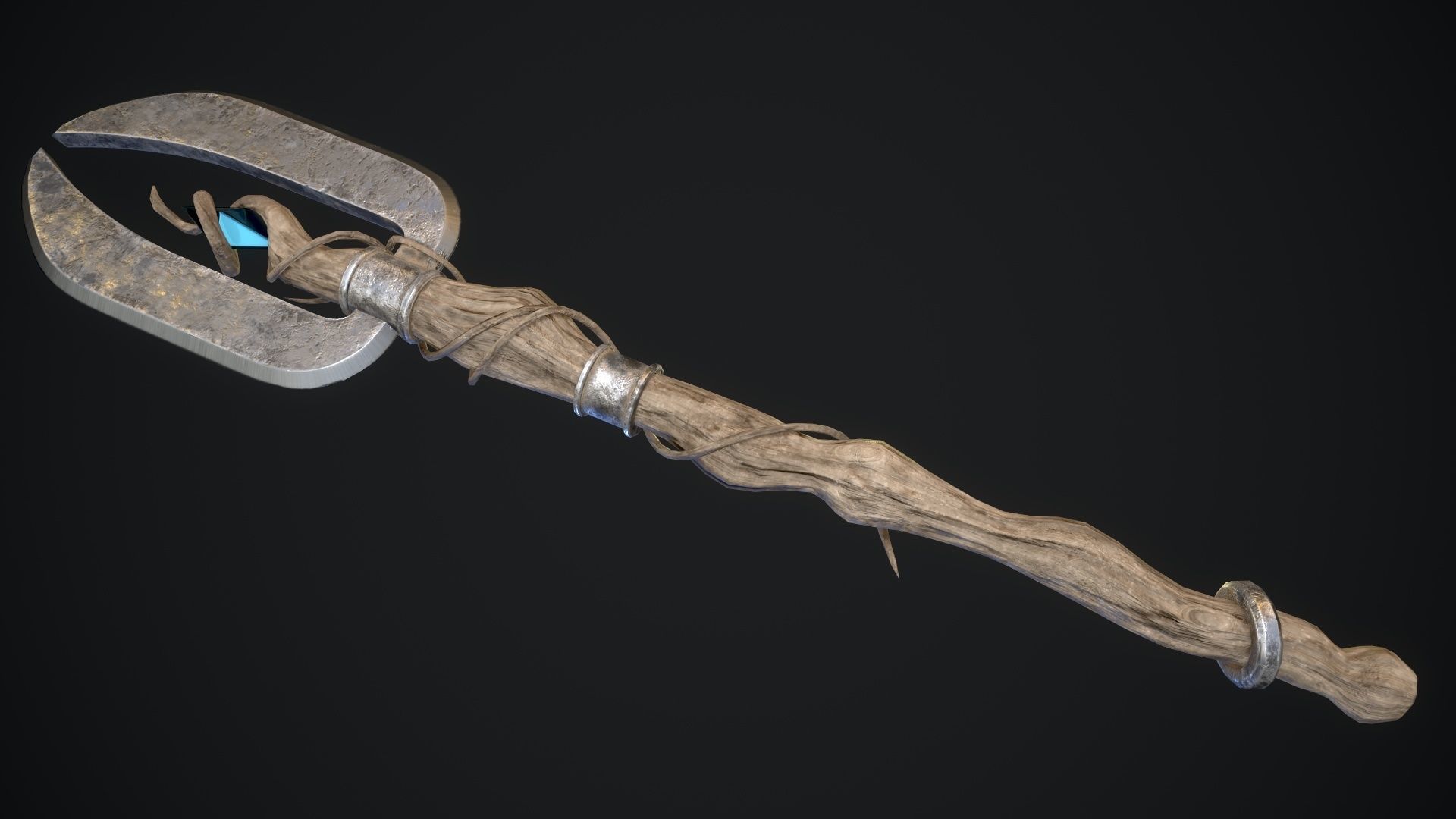 Staff ax aaa Low-poly 3D model_11