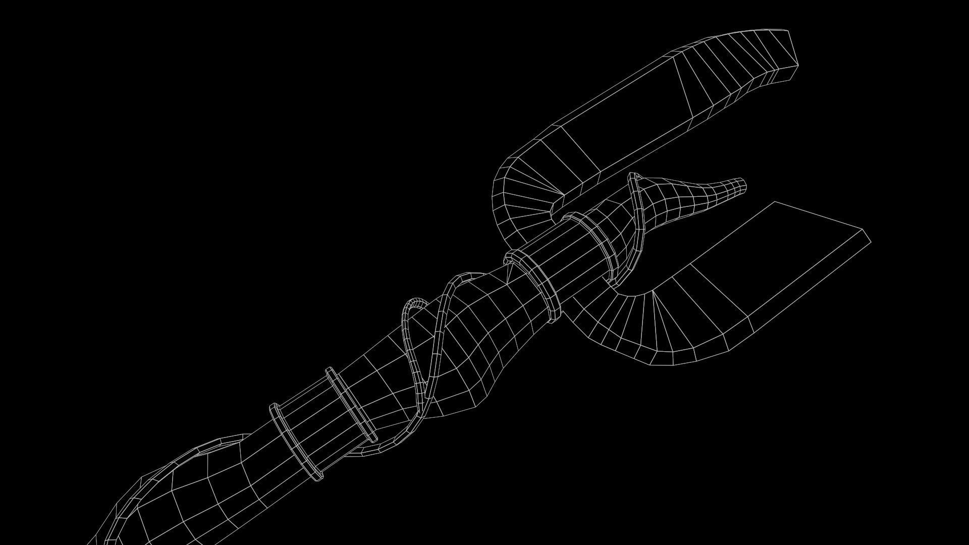 Staff ax aaa Low-poly 3D model_14