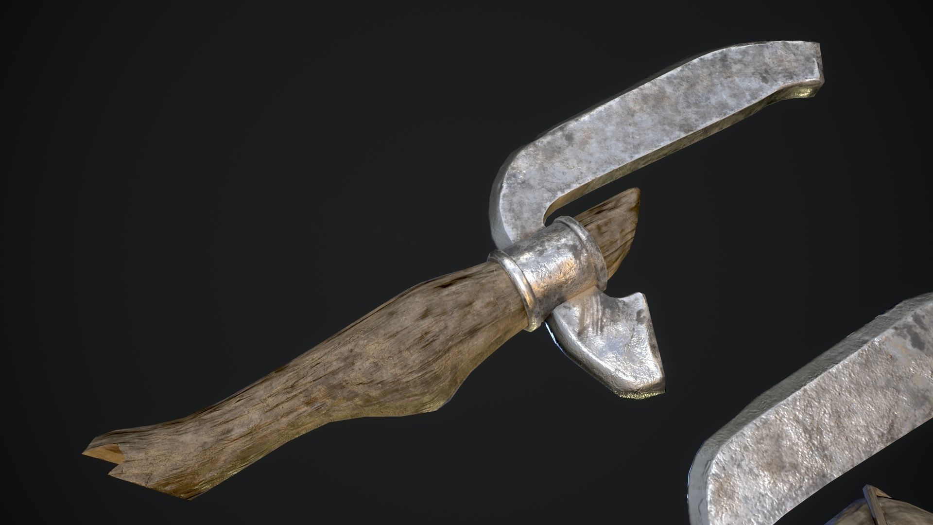 Staff ax aaa Low-poly 3D model_4