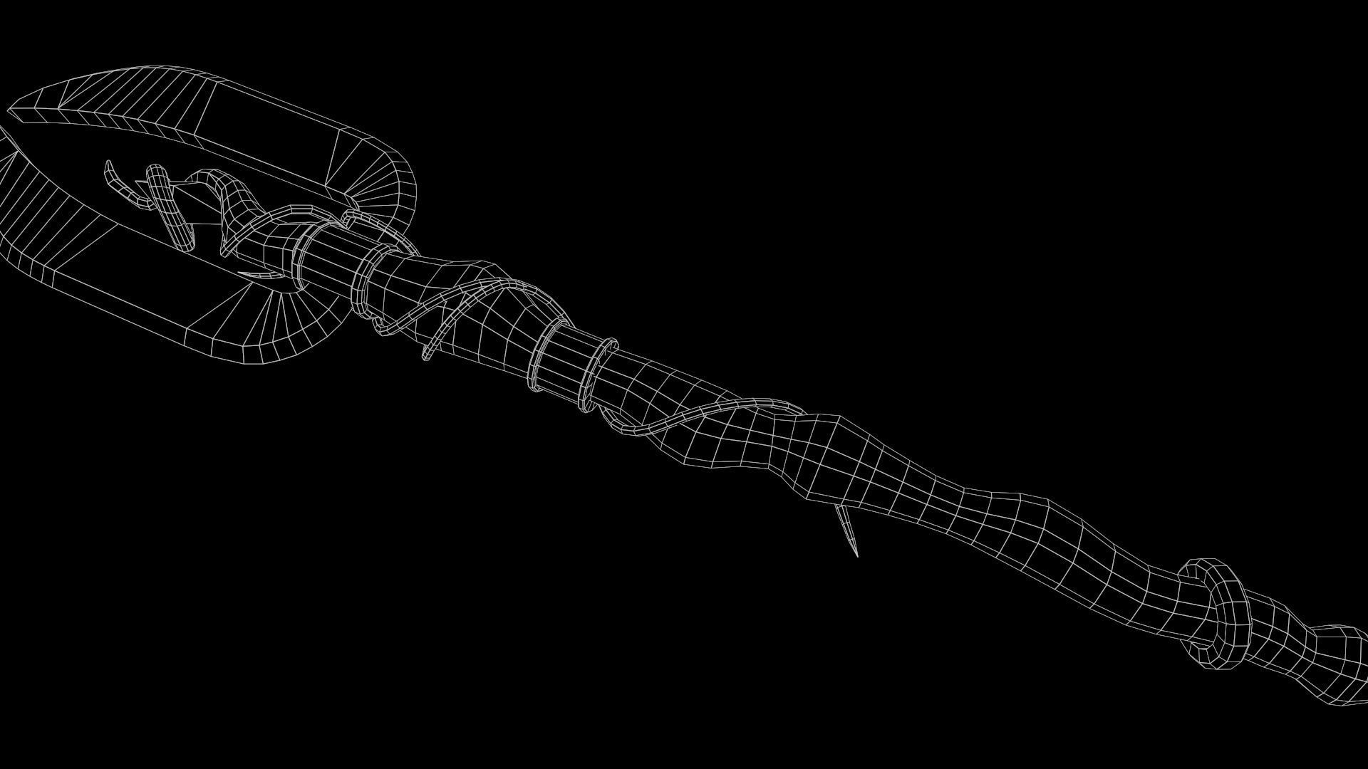 Staff ax aaa Low-poly 3D model_18