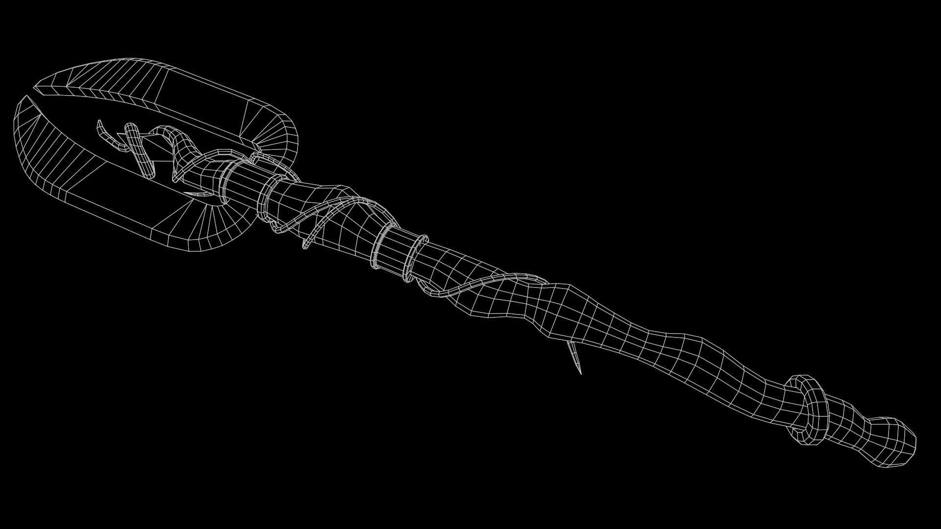 Staff ax aaa Low-poly 3D model_19