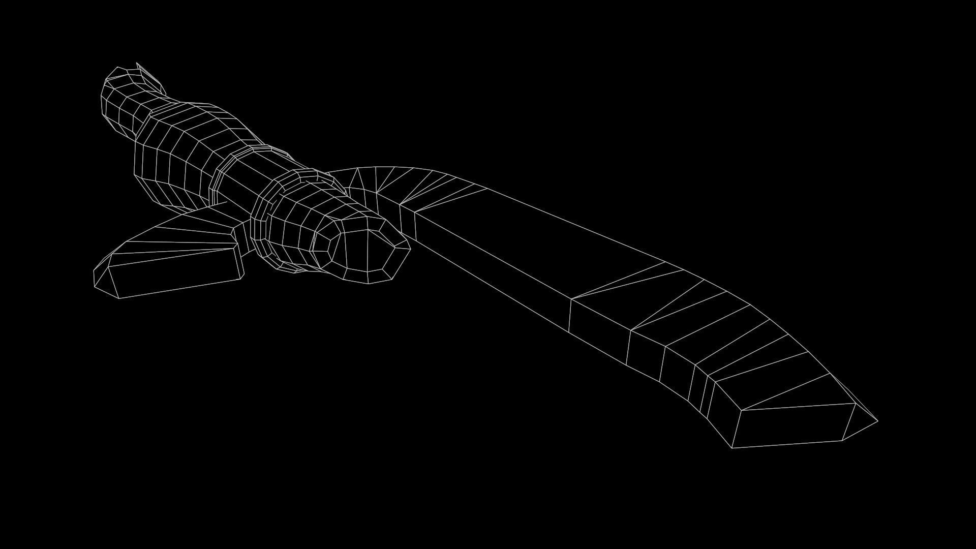 Staff ax aaa Low-poly 3D model_13
