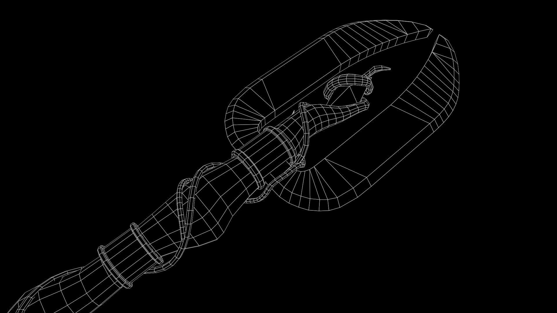 Staff ax aaa Low-poly 3D model_17