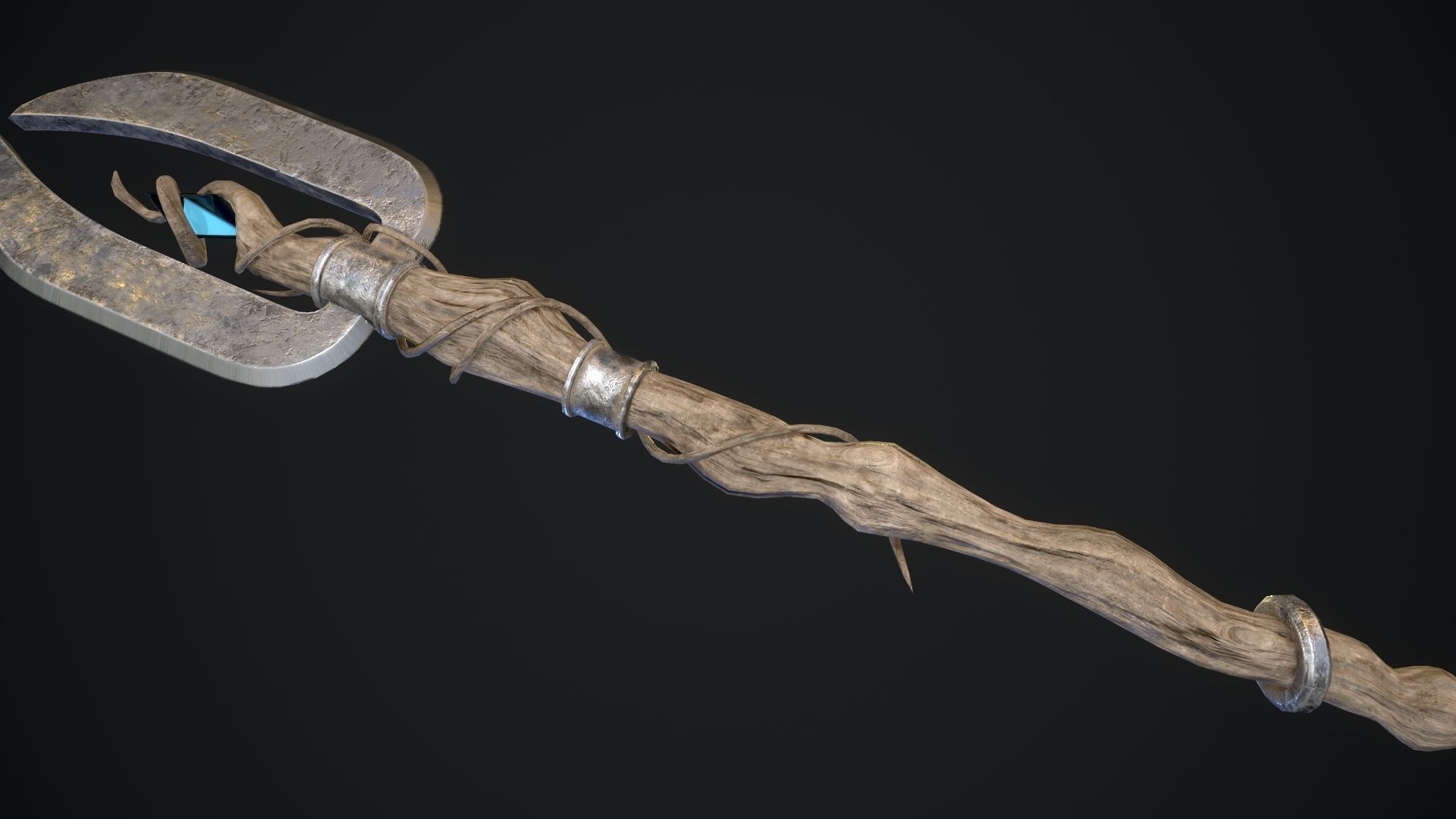 Staff ax aaa Low-poly 3D model_10