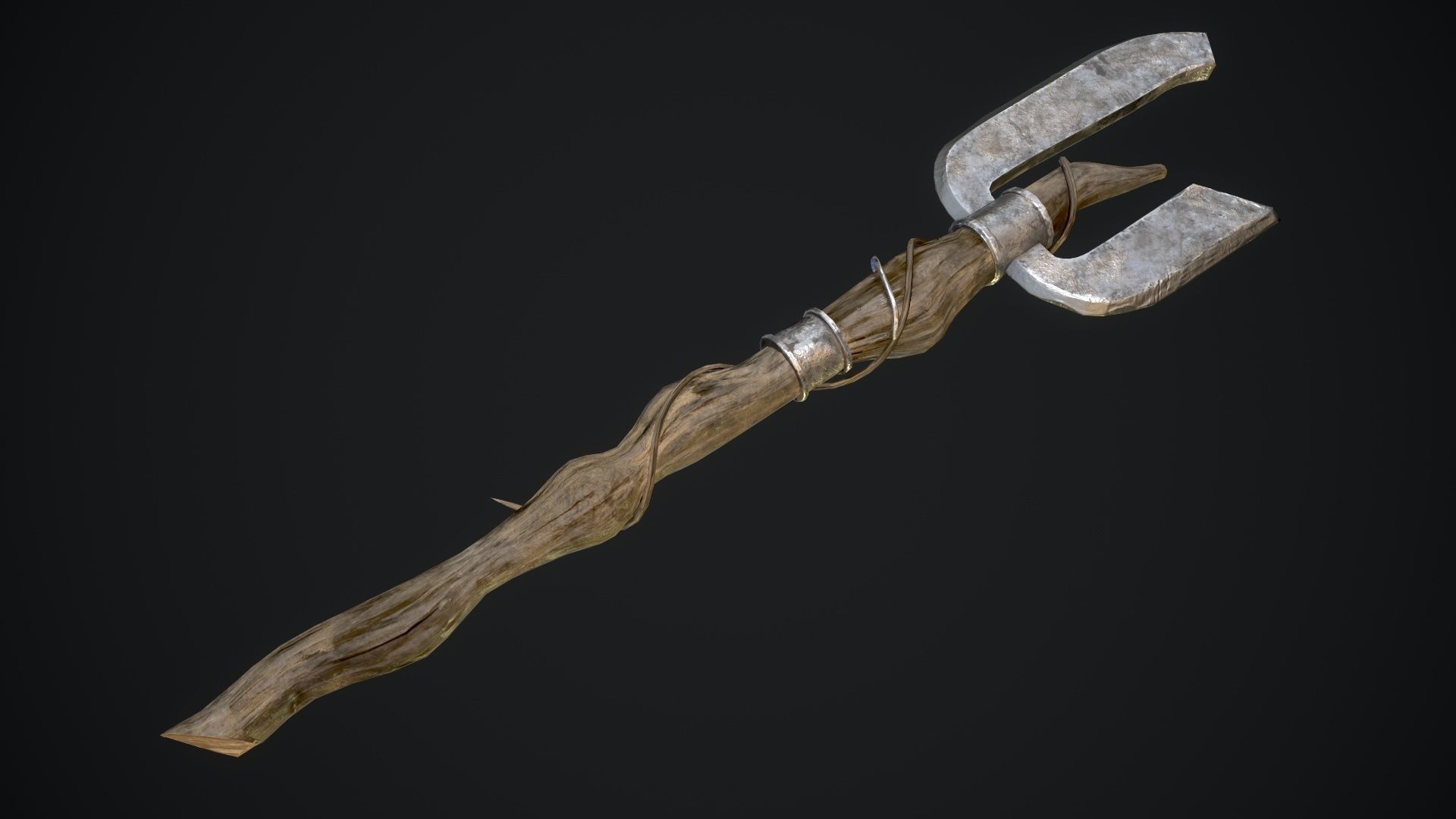 Staff ax aaa Low-poly 3D model_7