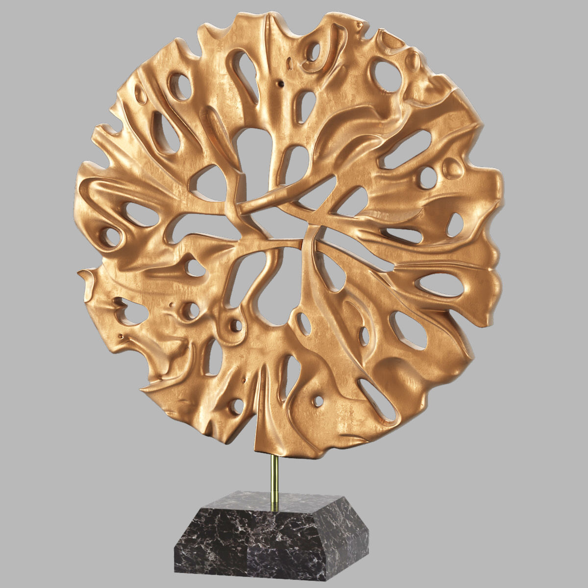 Decore gold leaf sculpture 3D print model_2