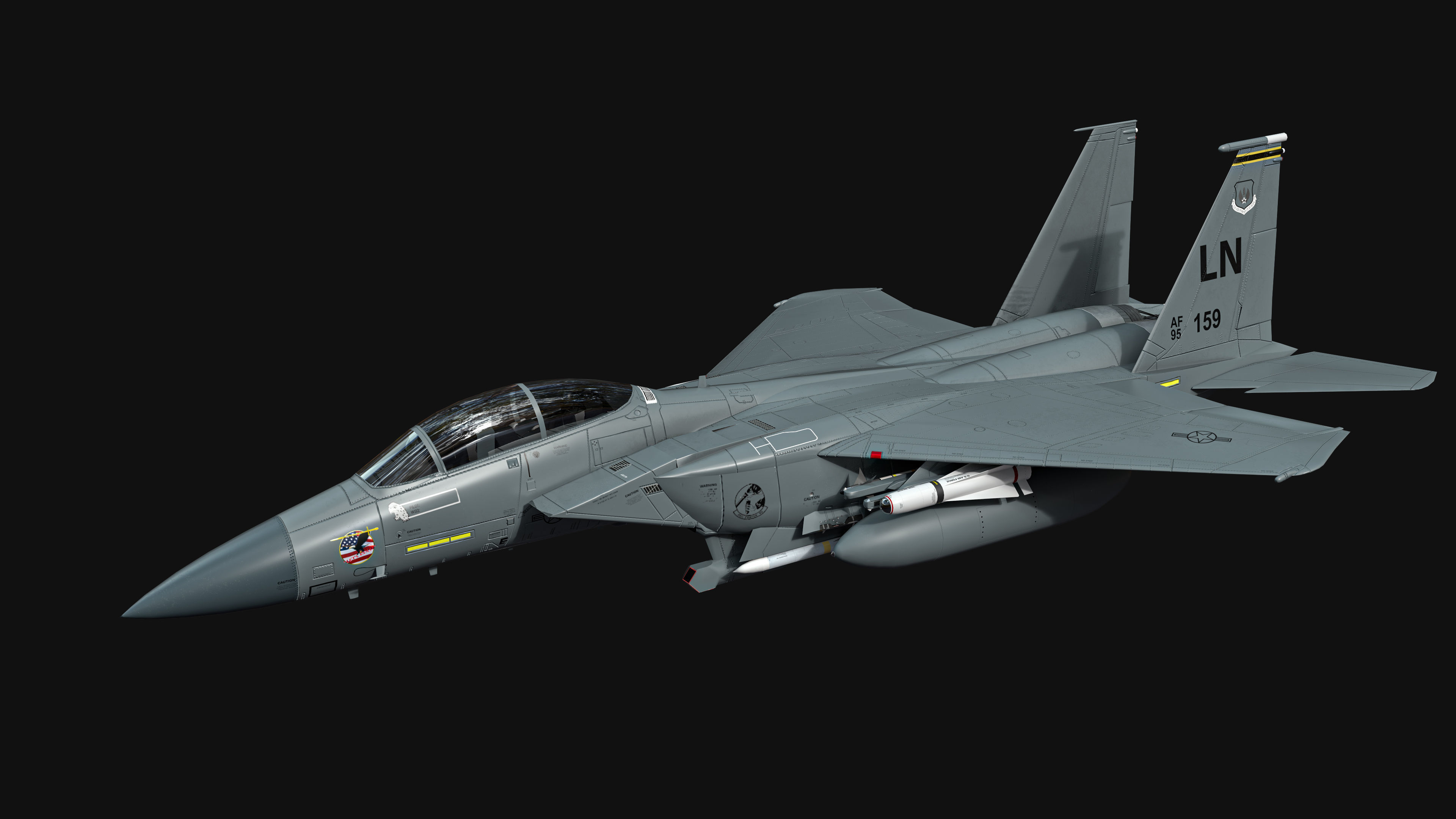 F-15E Strike Eagle Low-poly 3D model_10