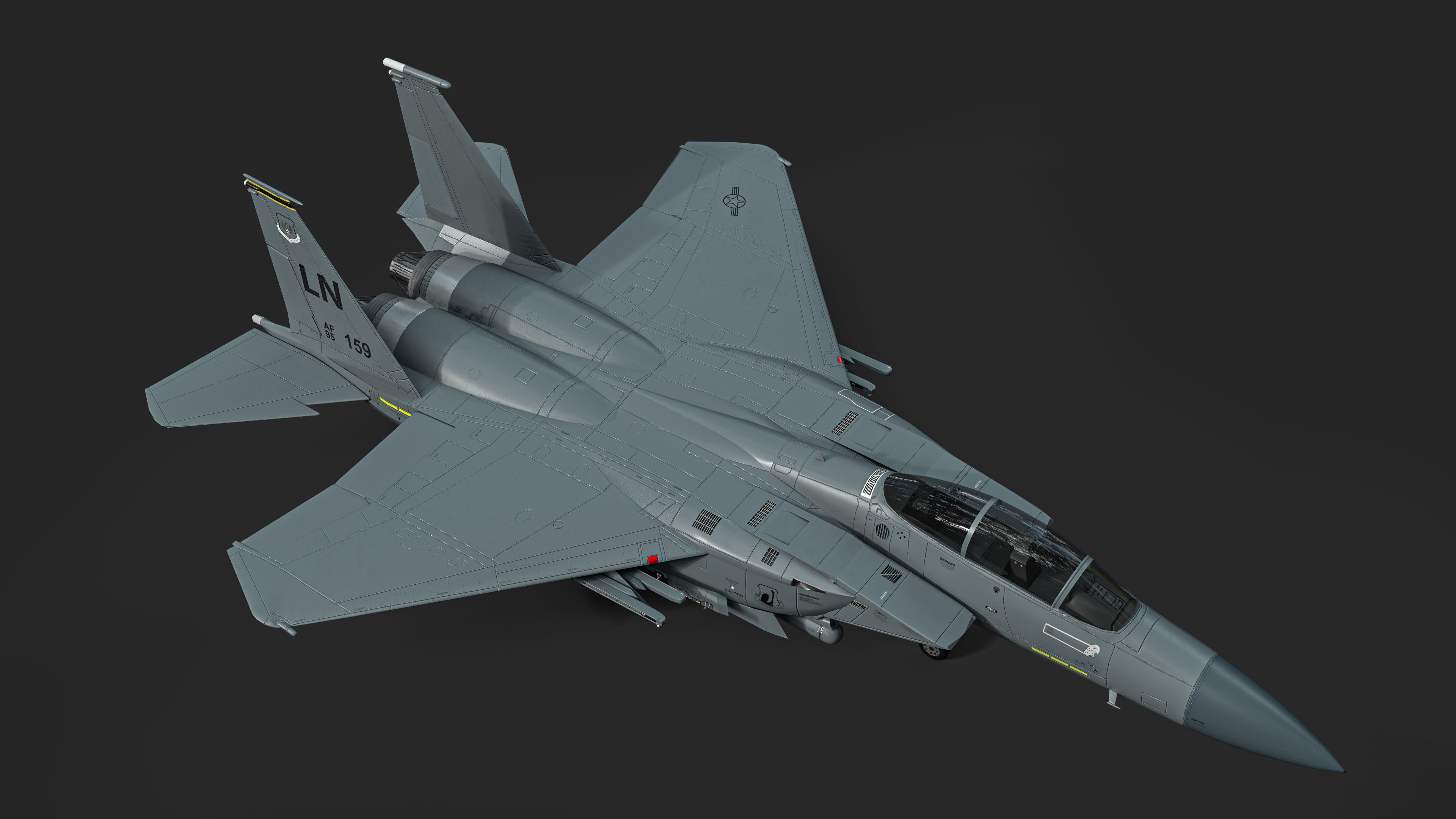 F-15E Strike Eagle Low-poly 3D model_6