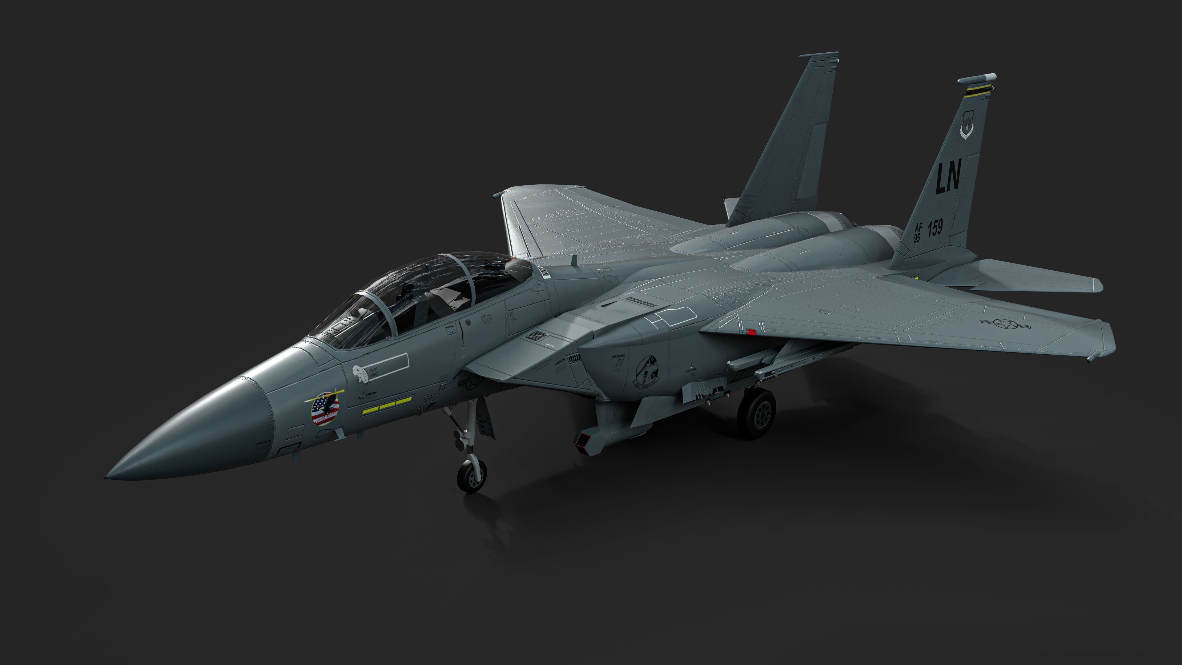 F-15E Strike Eagle Low-poly 3D model_2