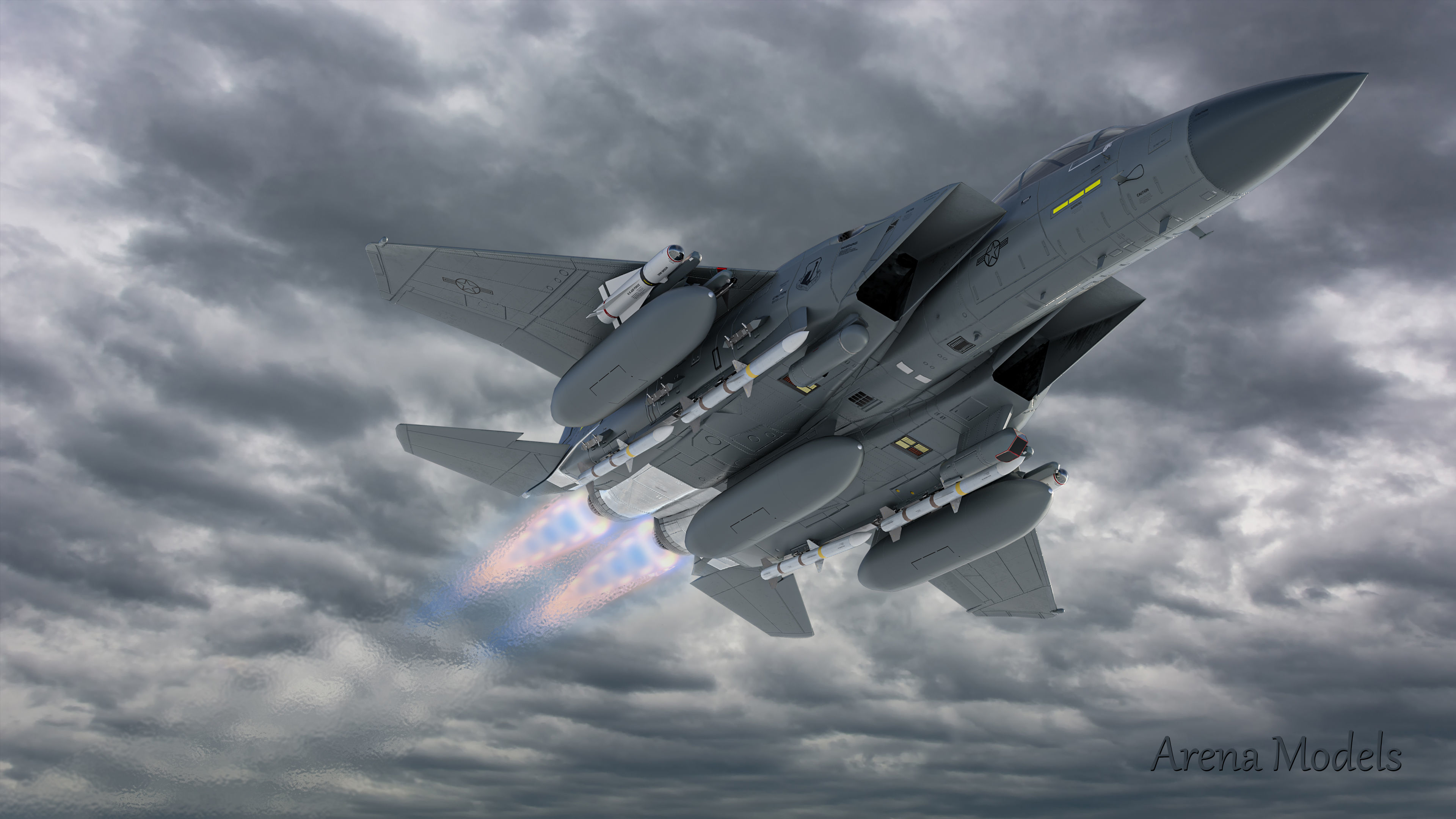 F-15E Strike Eagle Low-poly 3D model_1