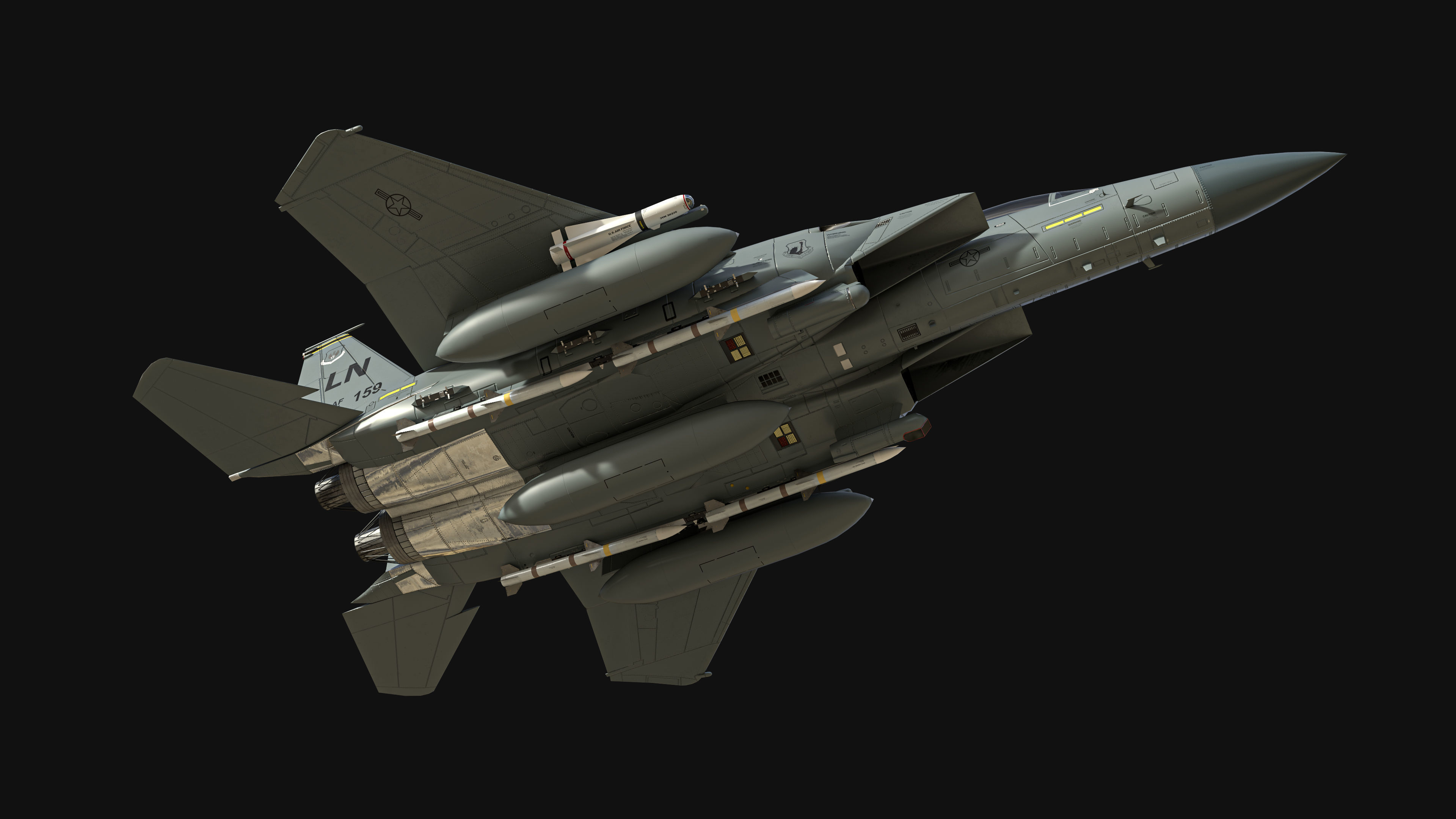 F-15E Strike Eagle Low-poly 3D model_12