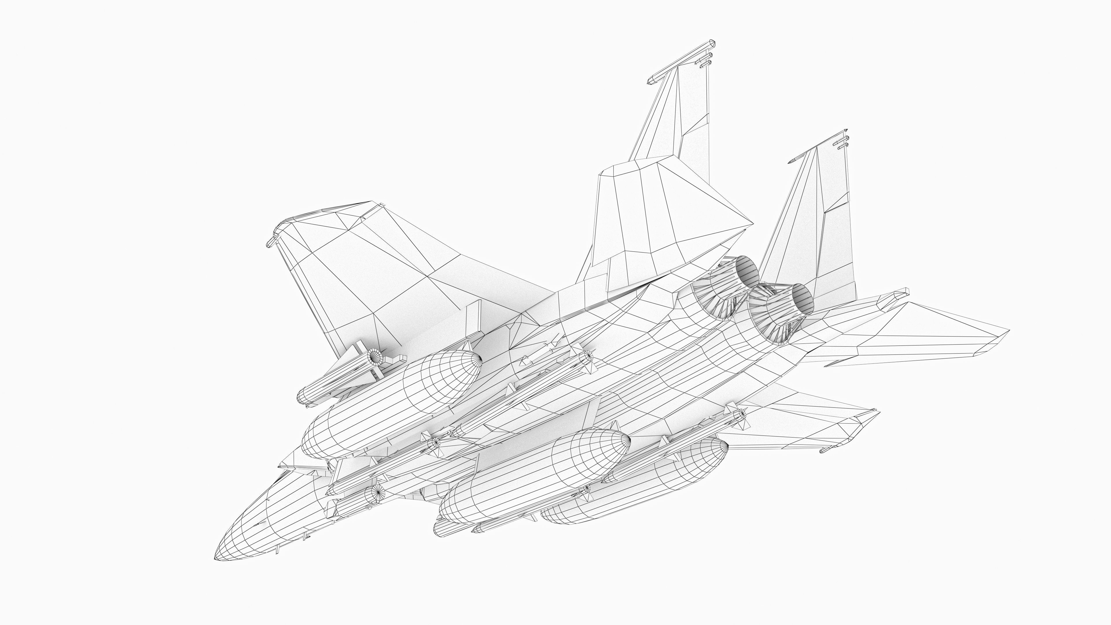 F-15E Strike Eagle Low-poly 3D model_23
