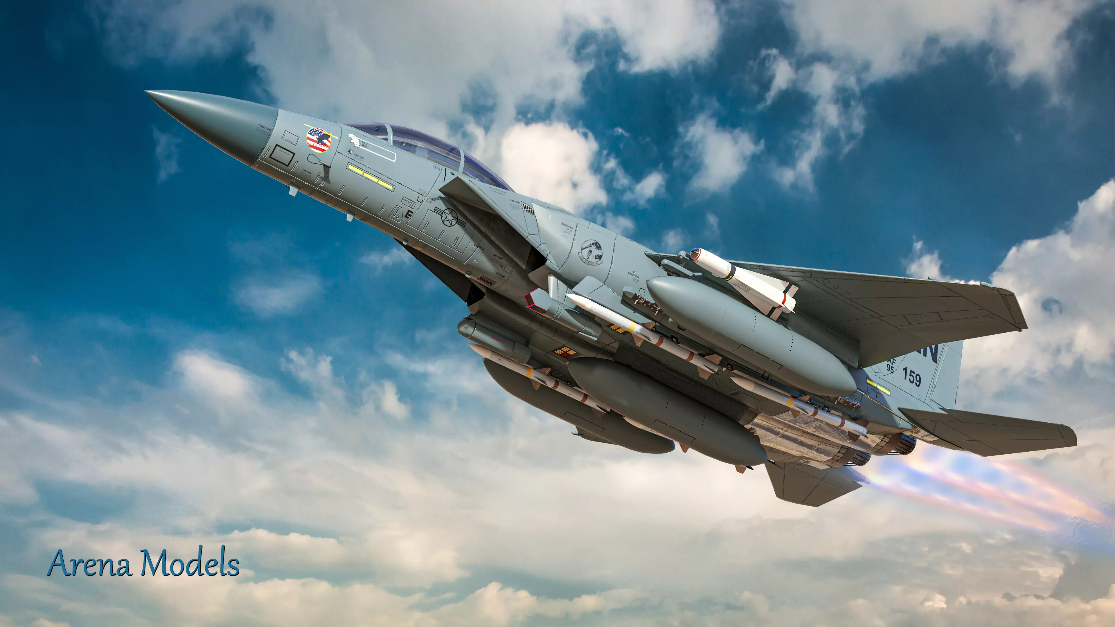 F-15E Strike Eagle Low-poly 3D model_0