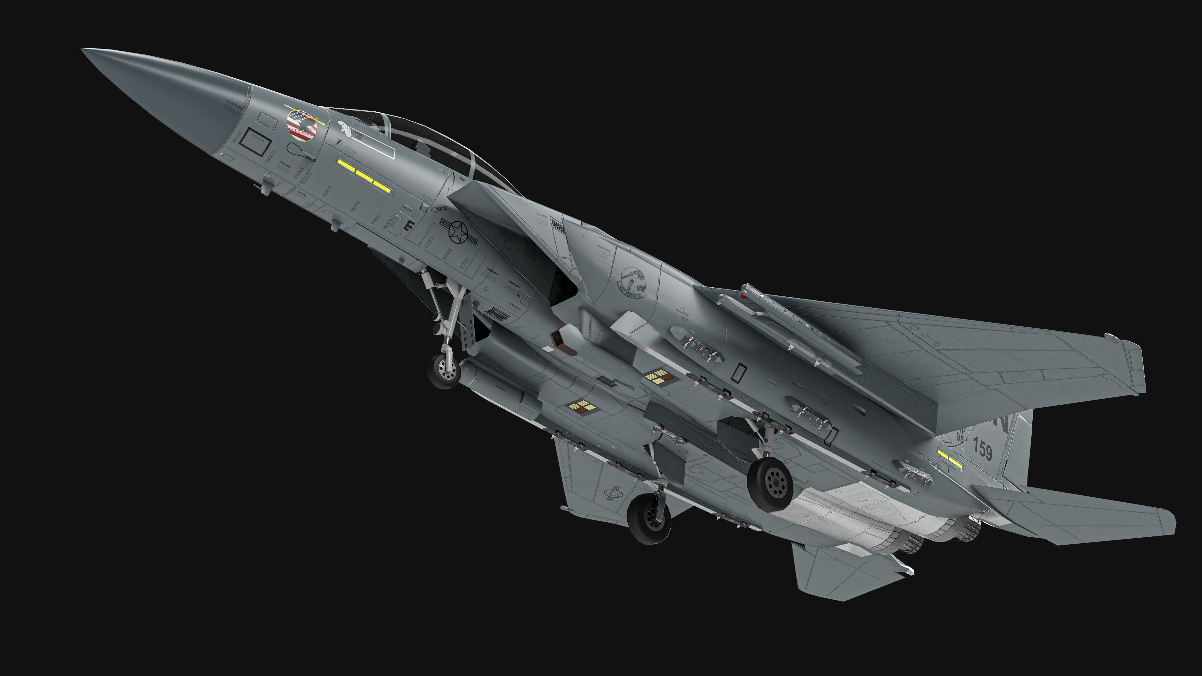 F-15E Strike Eagle Low-poly 3D model_9